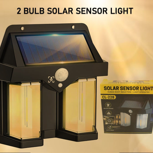 12585 Outdoor Solar Wall Lamp Outdoor Waterproof High Quality Lamp Induction Garden Lamp Garden Villa Night Lamp Double Lamp Light (1 Pc)