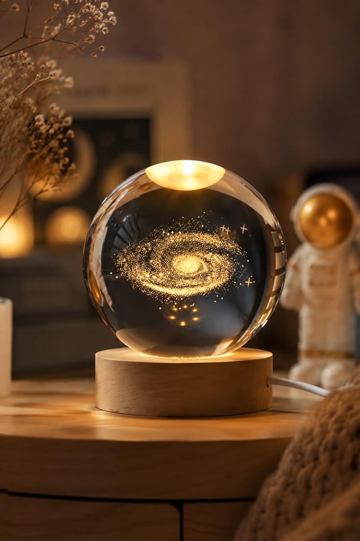 3d Galaxy Ball Lamp with Base - TechNuts