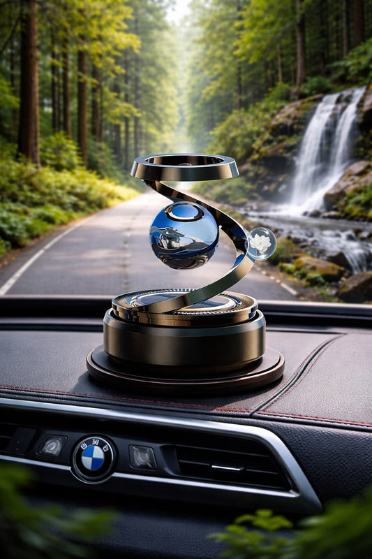 Solar Car Dashboard Air Freshener with Rotating Perfume Diffuser