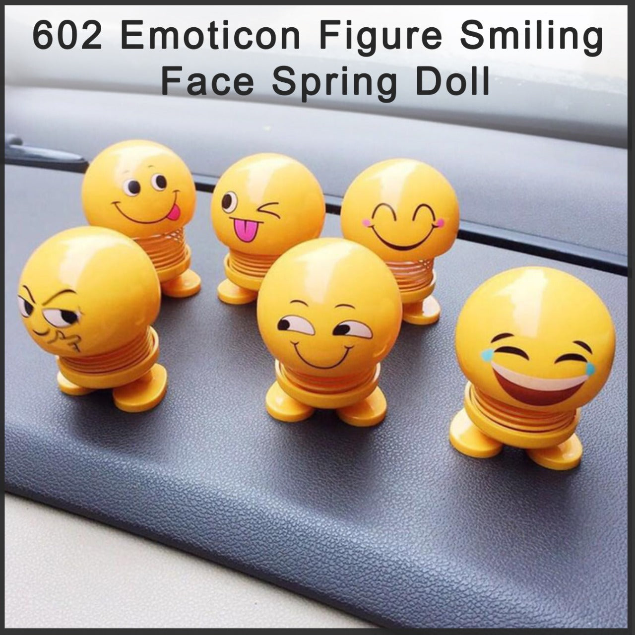 Smiling Face Spring Doll for Car Dashboard