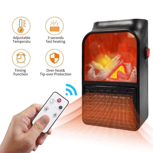 Portable Electric Fireplace Lamp Led Flame Heater (900w 1 Pc)