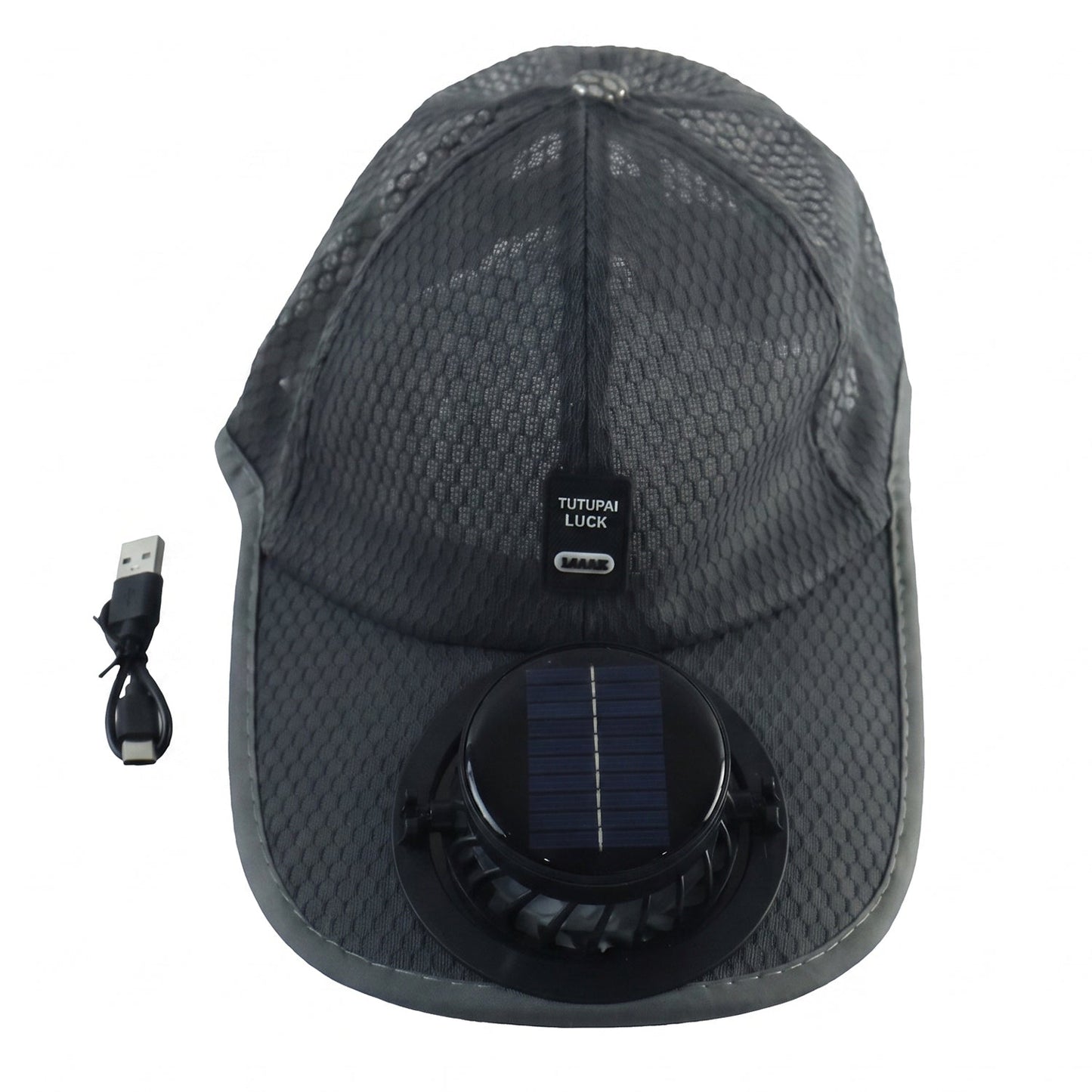 Solar Powered Cooling Fan Cap Rechargeable Baseball Sun Hat For Outdoor (1 Pc)