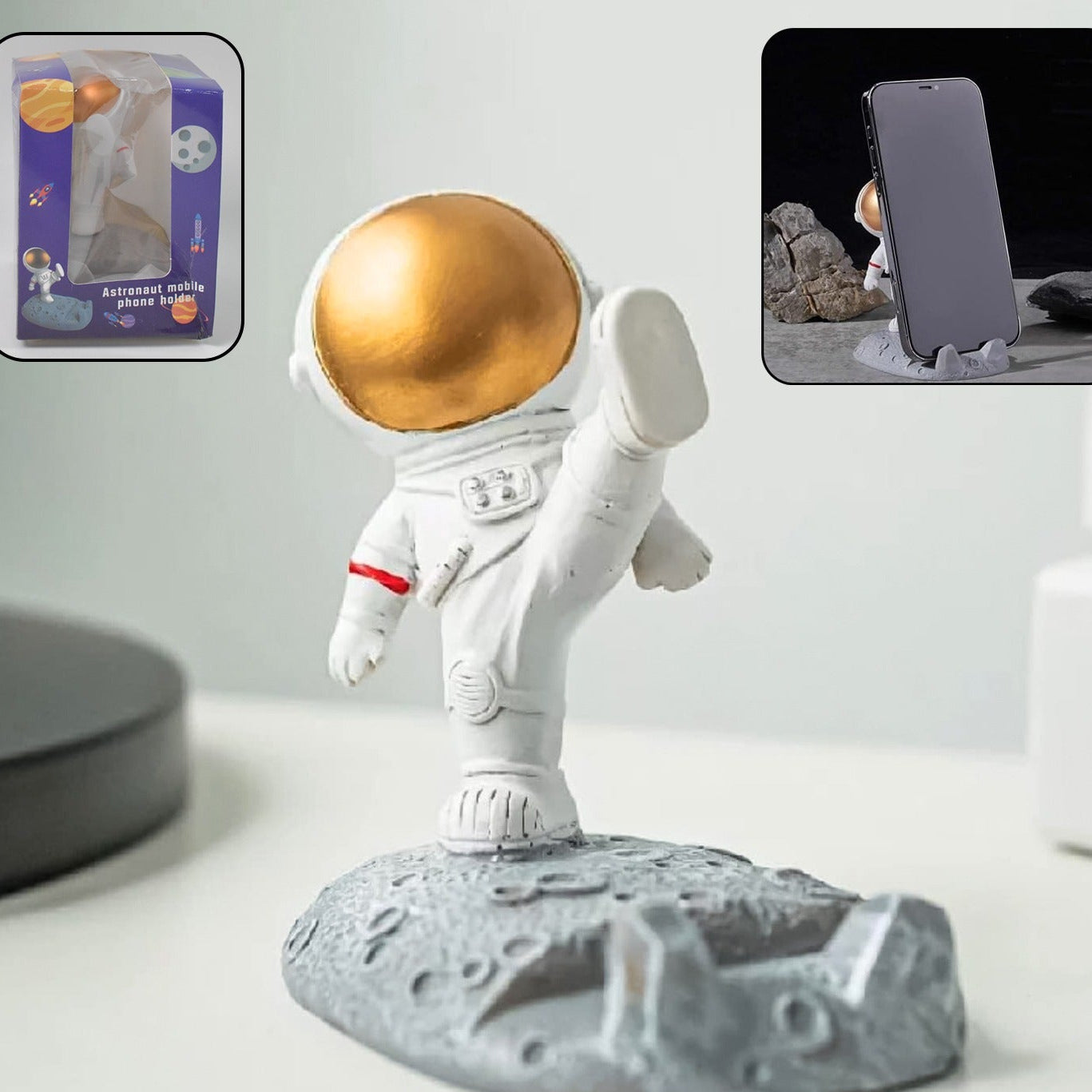 Mobile Holder Astronaut Phone Stand Planet Creative Fun 3d Design (1 Pc)