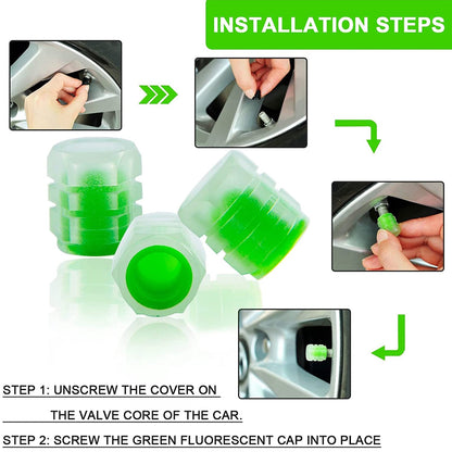 Glow Valve Luminous Tyre Caps