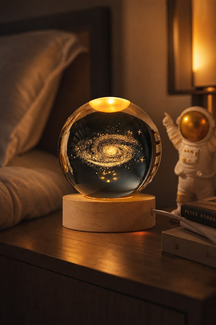 3d Galaxy Ball Lamp with Base - TechNuts
