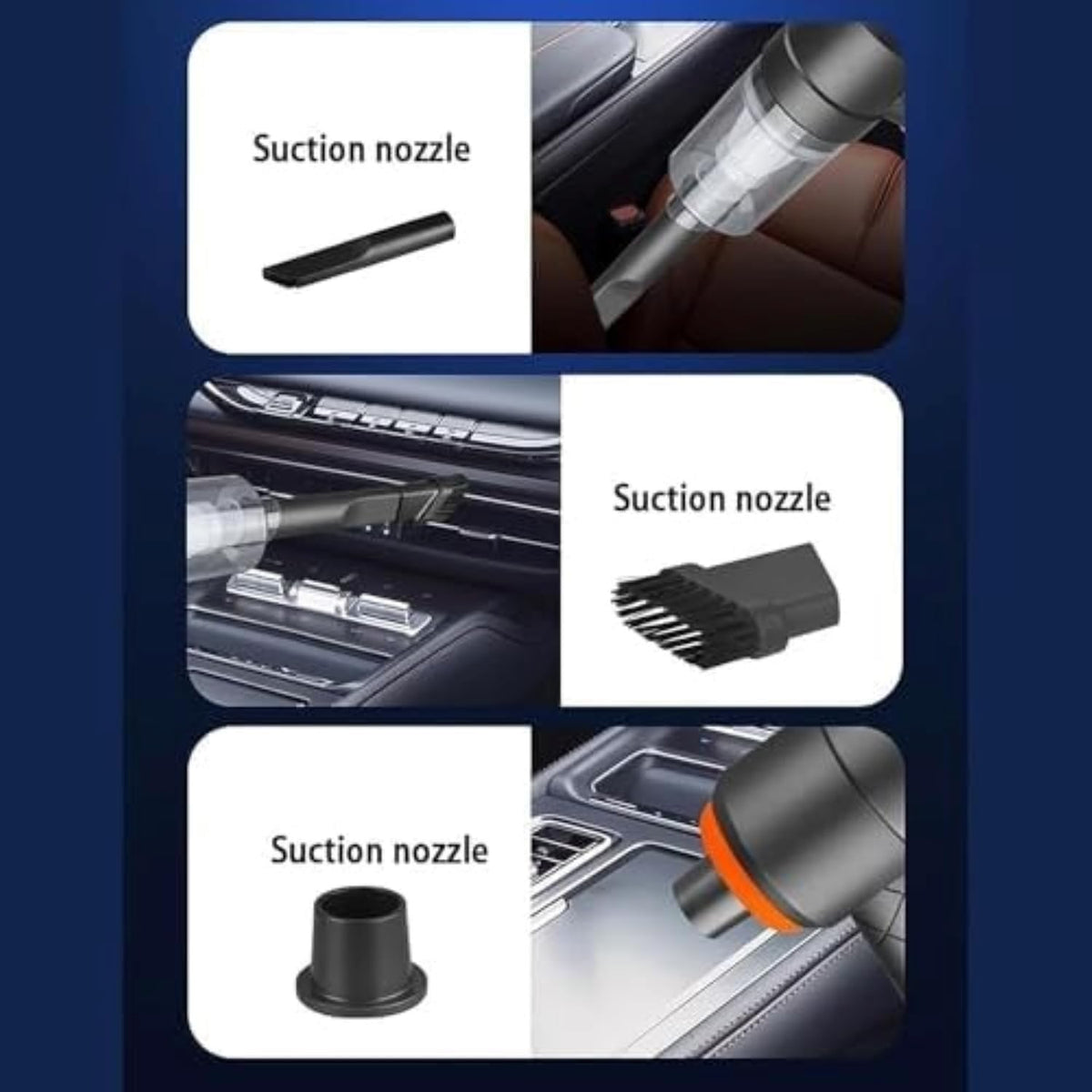 Car Vacuum Cleaner 3 in 1 Cordless Handheld with 3 Attachments & Blower - TechNuts