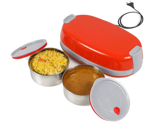 Electric Lunch Box with Dual Stainless-Steel Containers