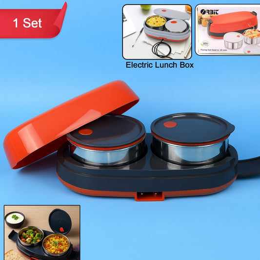 Orbit Electric Lunch Box With Dual Stainless Steel Containers Set