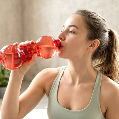 Unbreakable Plastic Dumbbell Shape Water Bottle