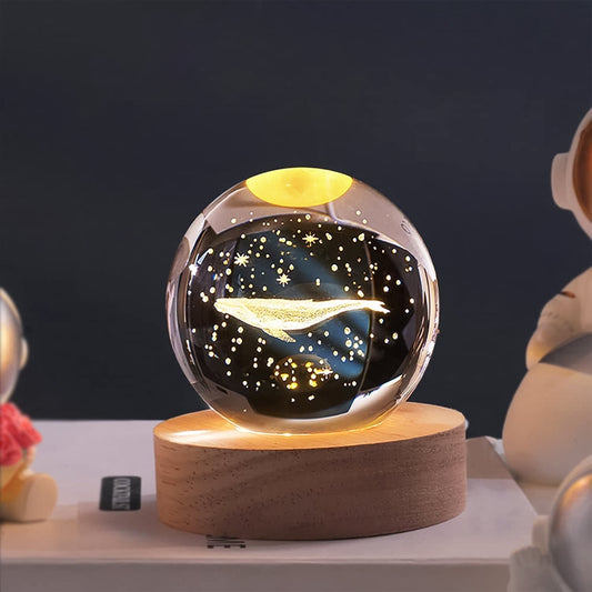 Fish 3d Crystal Ball Lamps with Base