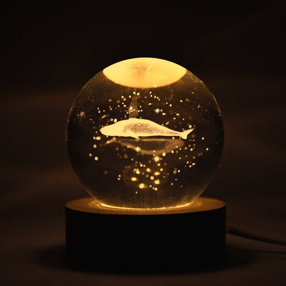 Fish 3d Crystal Ball Lamps with Base