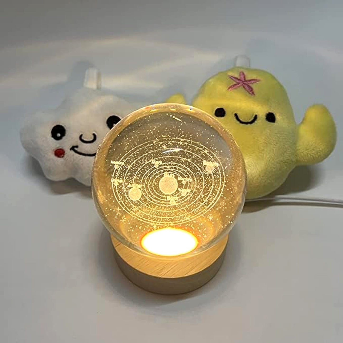 3d Astronomy Night Lamp Crystal Ball Lamps with Base