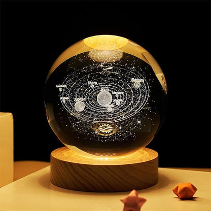 3d Astronomy Night Lamp Crystal Ball Lamps with Base