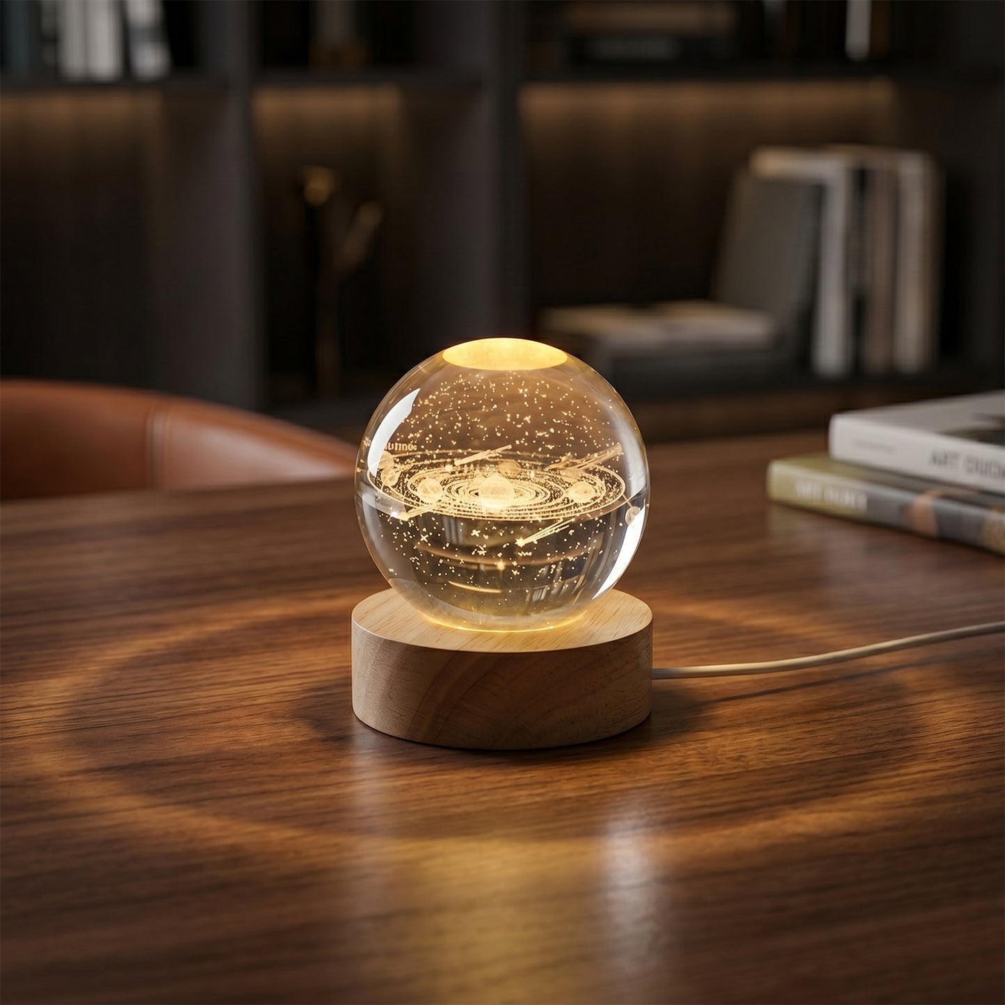 3d Astronomy Night Lamp Crystal Ball Lamps with Base