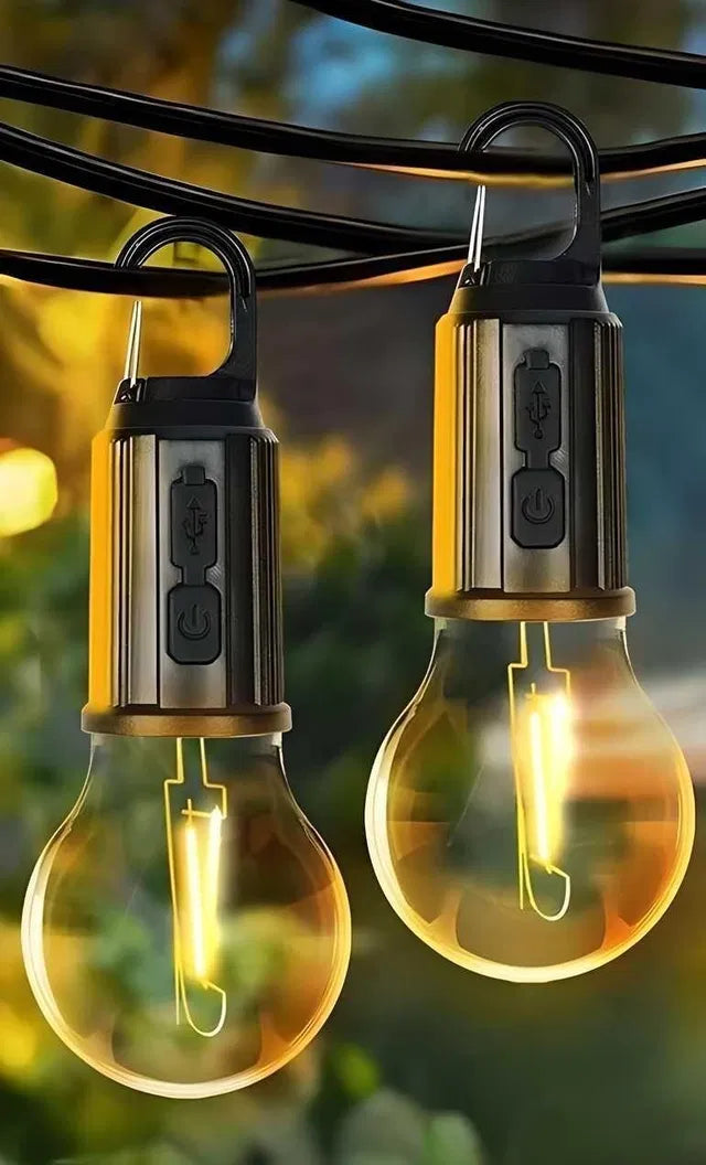 Rechargeable Hanging Bulb with 3 Modes Tent Lamp for Camping Pac of 2