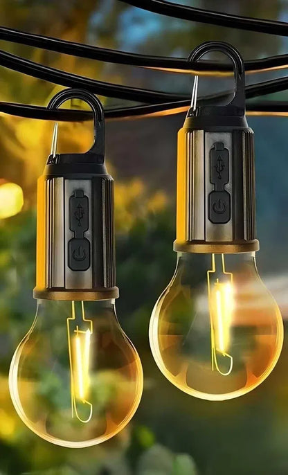 Rechargeable Hanging Bulb with 3 Modes Tent Lamp for Camping Pac of 2