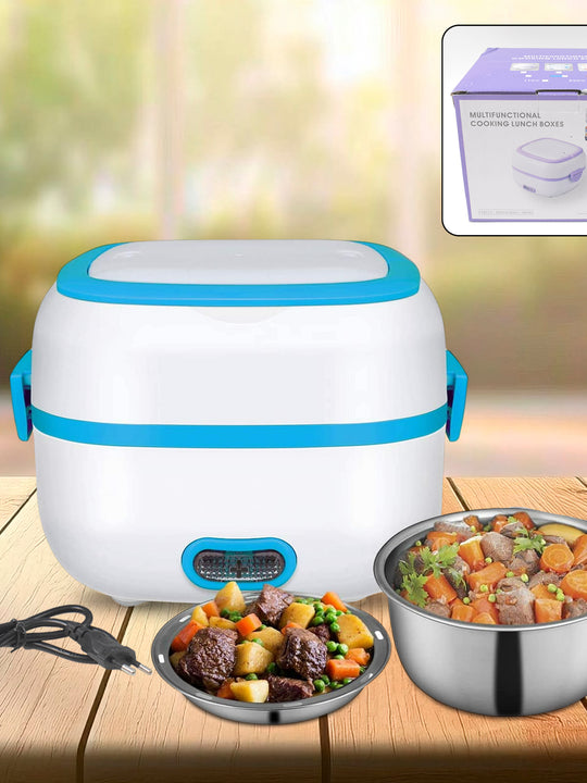 3 In 1 Food Heater - Cooker - Steamer with Stainless Steel Bowls
