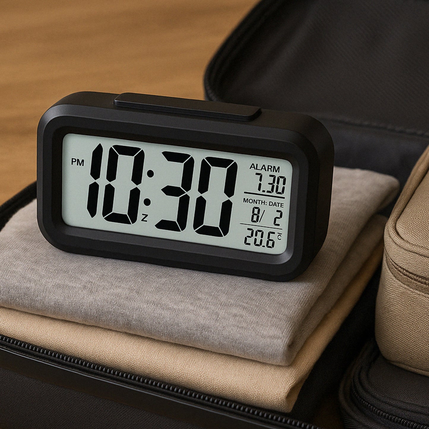 Digital Lcd Alarm Clock With Backlight (1 Pc)